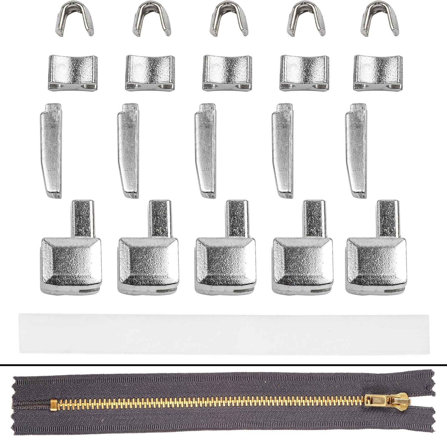 Zip Repair Kit, Zip Ends for 8 Zipper Size, only for Metal Zips, end