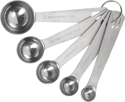 Tala Stainless Steel Measuring Spoons 5 Piece Set with Clear Markings