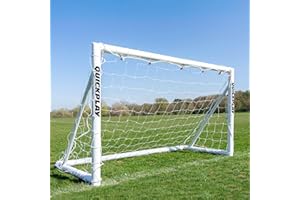QUICKPLAY Q-Fold Soccer Goal | 30-Second Folding Design for Easy Setup | Portable & Weatherproof uPVC Soccer Goal for Backyard | Durable Post for Adults & Kids