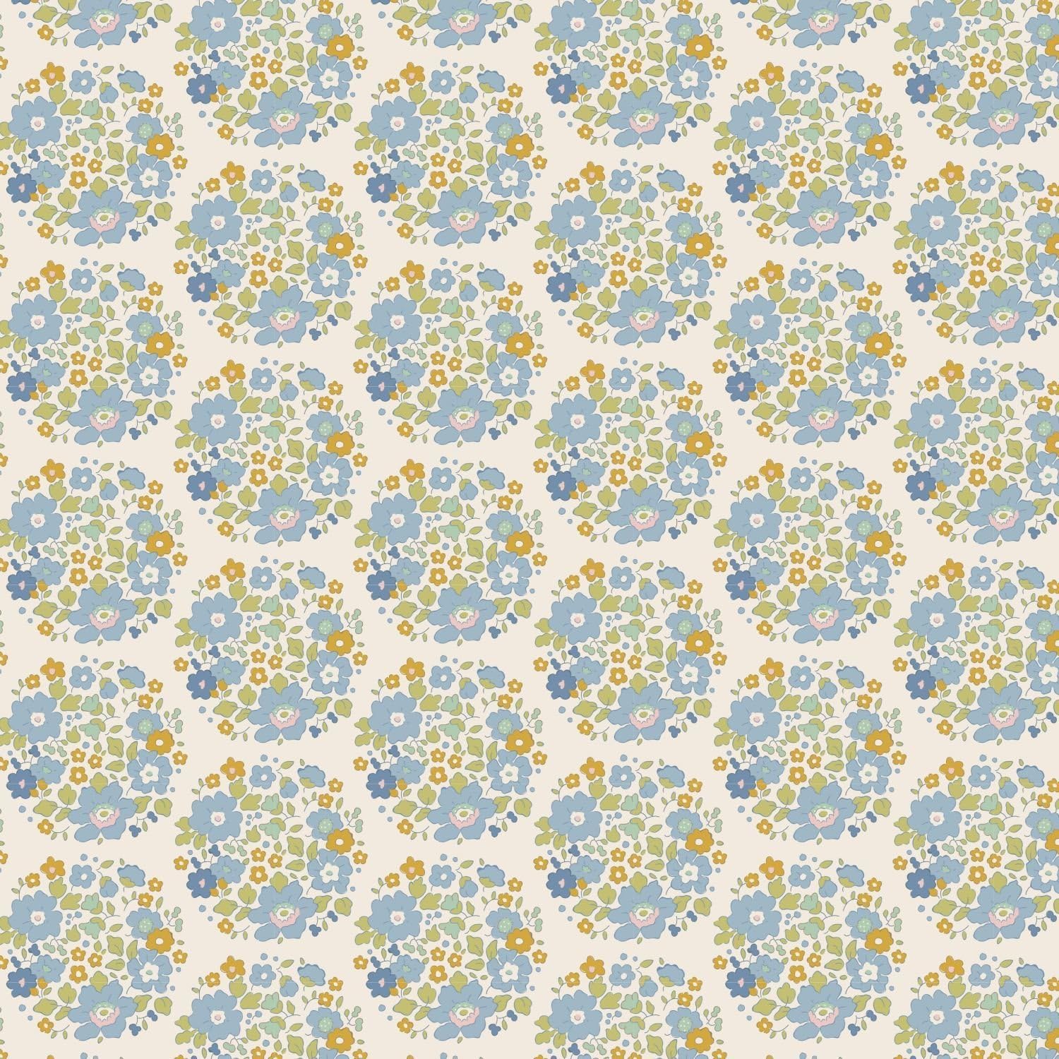 Tilda Qulit: Bumblebee: Flower Nest - Blue: Fat Quarter