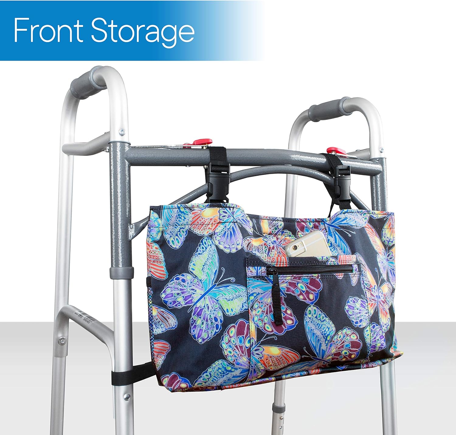 RMS Water Resistant Tote Bag for Walker, Rollator or Scooter (Butterfly): Health & Personal Care