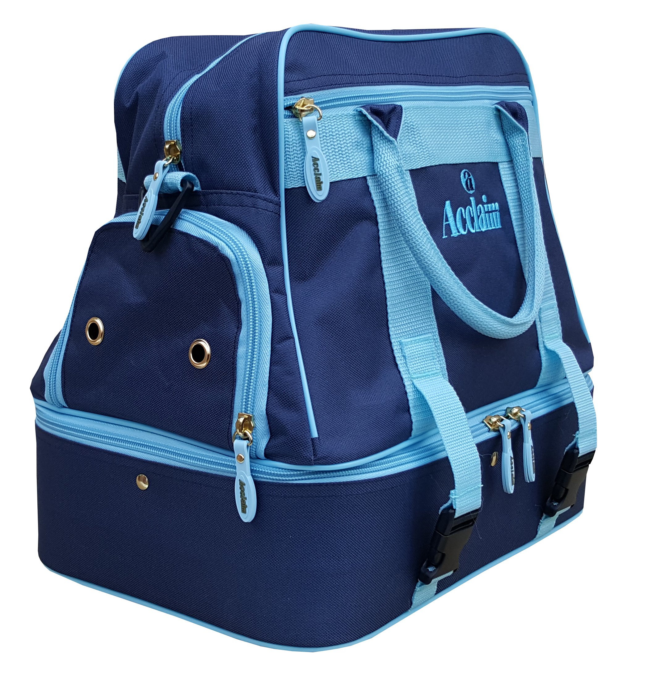Acclaim Farne Midi Nylon Double Decker Bowlers Level Lawn Flat Green Short Mat Indoor & Outdoor Bowling Bowls Bag New 2025 Model (Navy Blue/Sky Blue)