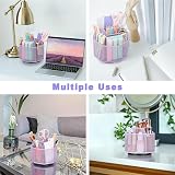EXERZ Desk Organiser 360 Rotating Mesh Caddy Light Purple 5 Compartments view 4