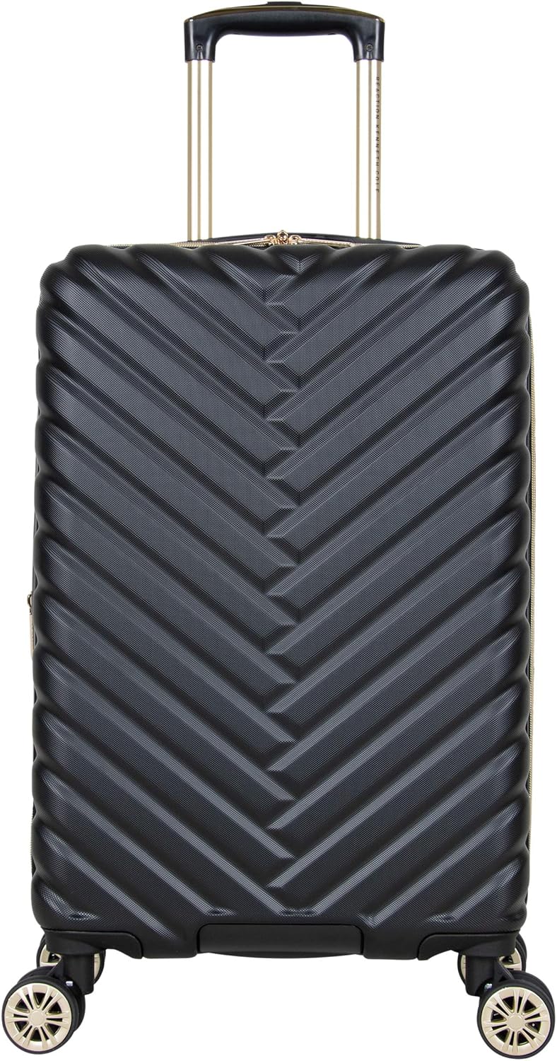  | Kenneth Cole Reaction Women's Madison Square Hardside Chevron Expandable Luggage, Black, 20-Inch Carry On | Suitcases