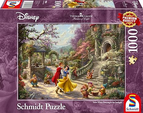 Schmidt Spiele Puzzle 59625 Thomas Kinkade, Disney, Schneewittchen-Tanz mit dem Prinzen, 1000 Teile Puzzle, bunt