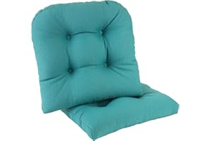 Klear Vu Gripper Overstuffed Universal Non-Slip Dining Chair Cushions for Kitchen Decor or Office Use, U-Shaped Skid-Proof Seat Pad, 17x17 Inches, 2 Count (Pack of 1), Teal
