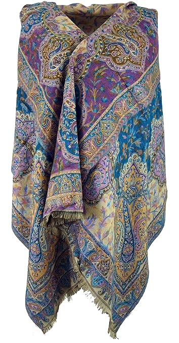 Guru-Shop Indischer Paisley Pashmina Schal/Stola, Schultertuch, Ethno Decke, Herren/Damen, Rot, Synthetisch, Size:One Size, S