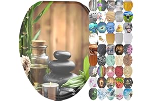 Sanilo ELONGATED, Silent Slow Close, Molded Wood Adjusting Toilet Seat, Spa