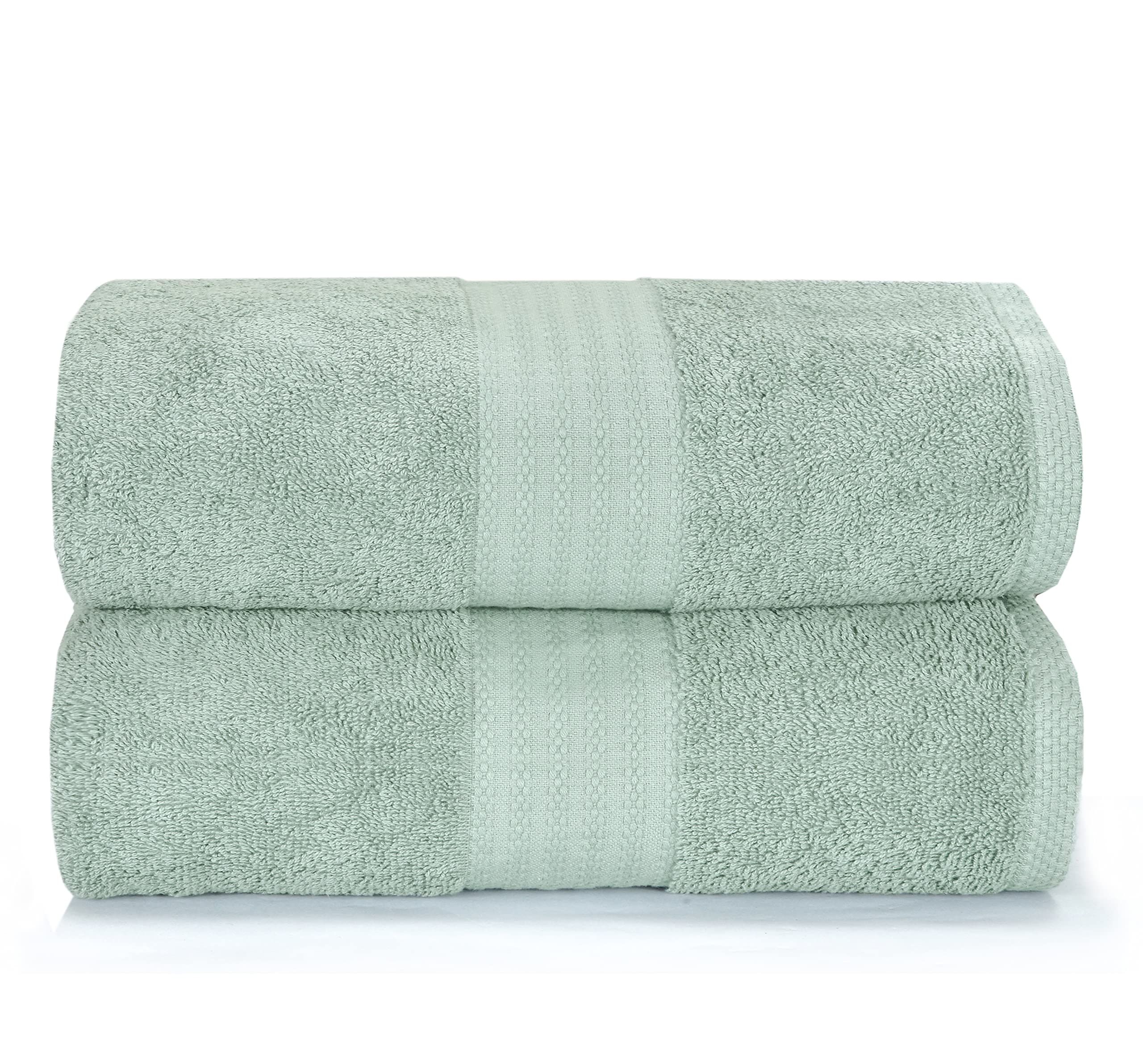 Photo 1 of GLAMBURG Premium Cotton Oversized 2 Pack Bath Sheet 35x70-100% Pure Cotton - Ideal for Everyday use - Ultra Soft & Highly Absorbent - Machine Washable – Sea Green
