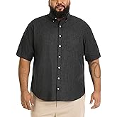 Van Heusen Men's Big and Tall Wrinkle Free Short Sleeve Button Down Twill Shirt