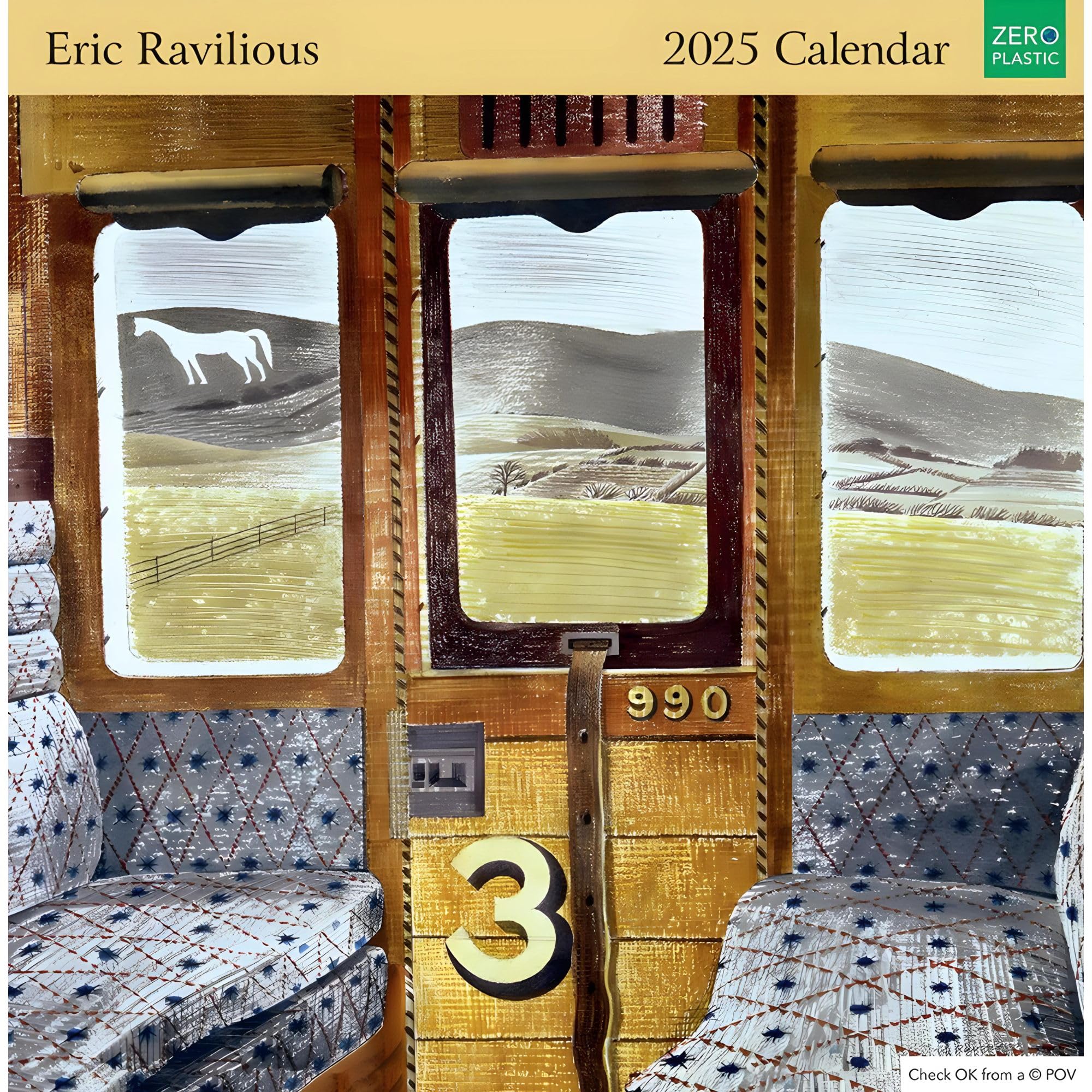 2025 Square Wall Calendar - Eric Ravilious Designs - Eco-Friendly - Made in the UK