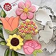 Mother's Day Summer Flowers Cookie Cutters 5-Pc. Set Made in the USA by Ann Clark, Flower, Rose, Sunflower, Tulip, Flower Bouquet