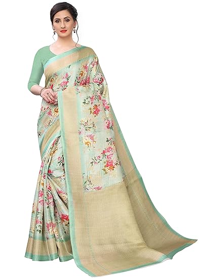 Women's Khadi Silk Saree with Blouse Piece (R-RUC-321-LGREEN_Free Size)