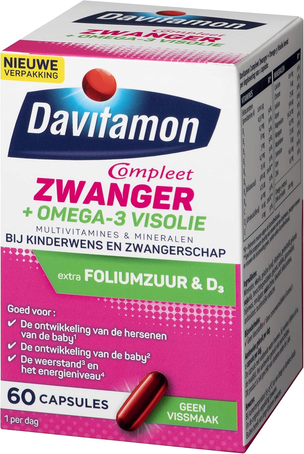 Davitamon Mama Compleet Multivitamine Omega 3 Visolie - Zwangerschap - 60  tabletten : Amazon.nl: Gezondheid \u0026 persoonlijke verzorging