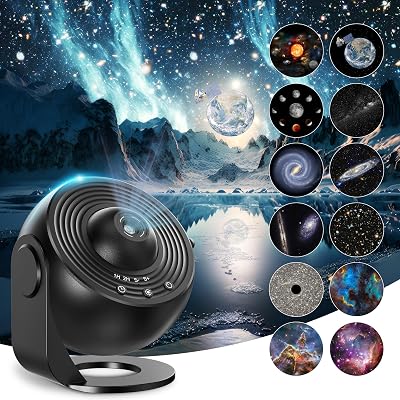 Mexllex 13 in 1 Galaxy Projector Planetarium with 12 Discs USB Powered
