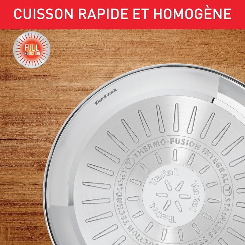 - Duetto On Poêle de qualité supérieure - Base épaisse - 28cm - Inox