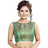 Madhu Fashion Women's Traditional Rich Banaras Brocade Sleeveless Readymade Saree