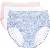 Bali Women's 3 Pack Ultra Soft Cotton Modal Briefs, Small, Heather Blue/Pink/White