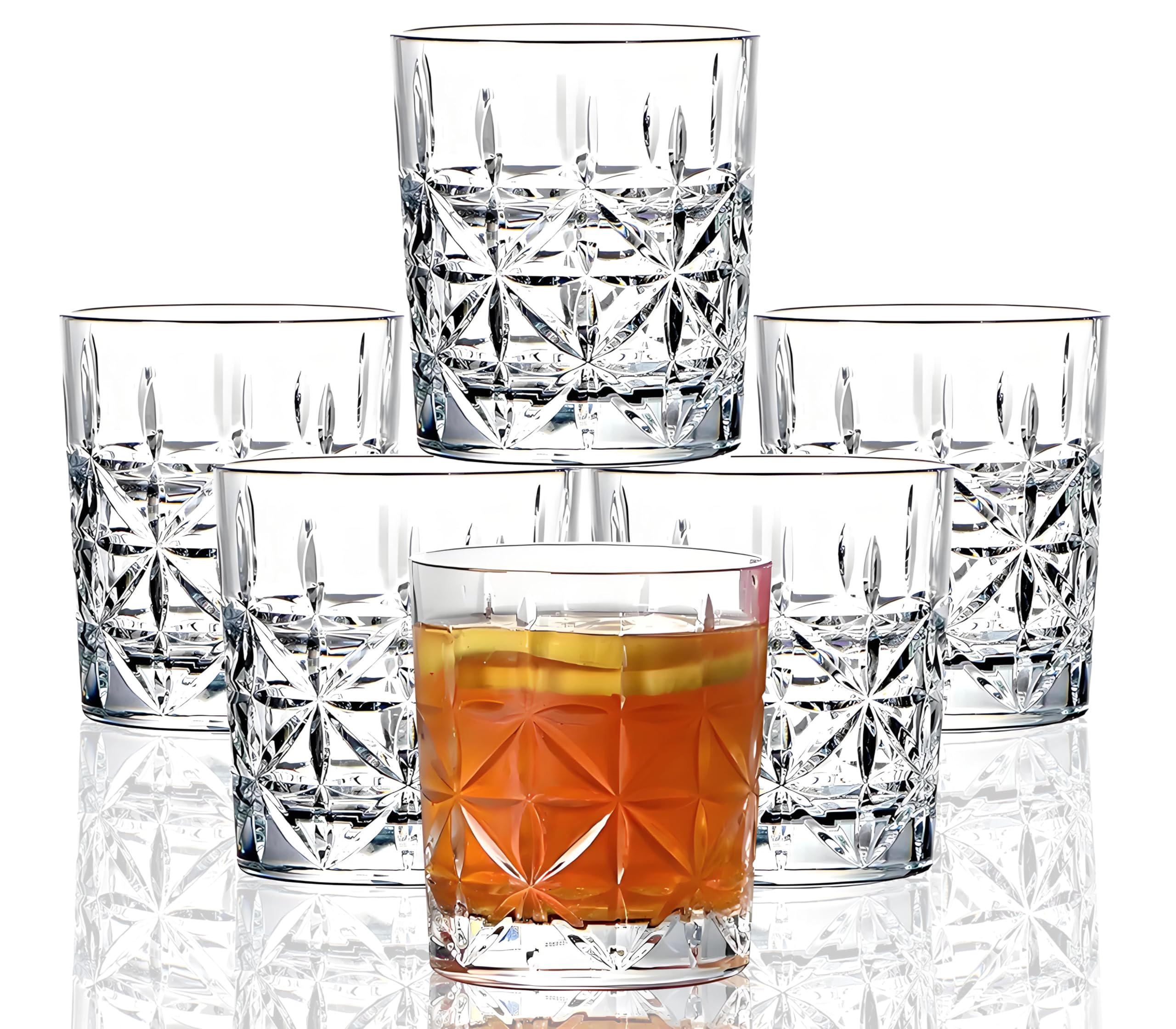 VEILEDGEM 9 Oz Set of 6 Unbreakable Tritan Drinking Glasses Plastic Tumblers Shatterproof BPA Free Acrylic Glasses Drinkware Clear Shatterproof Cups Reusable Highball Juice Glasses