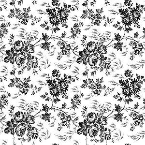 Magic Cover Premium Adhesive Vinyl Contact Shelf Liner and Drawer Liner, 18"x9', Black Toile