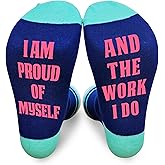 Jripars I Am Proud Of Myself And The Work I Do Socks, Registered Nurses Gifts For Women Men, Funny RN Doctor Assistant Vet Tech Gifts Socks, Rn Gifts For Nurses Week Nursing Graduation, B23