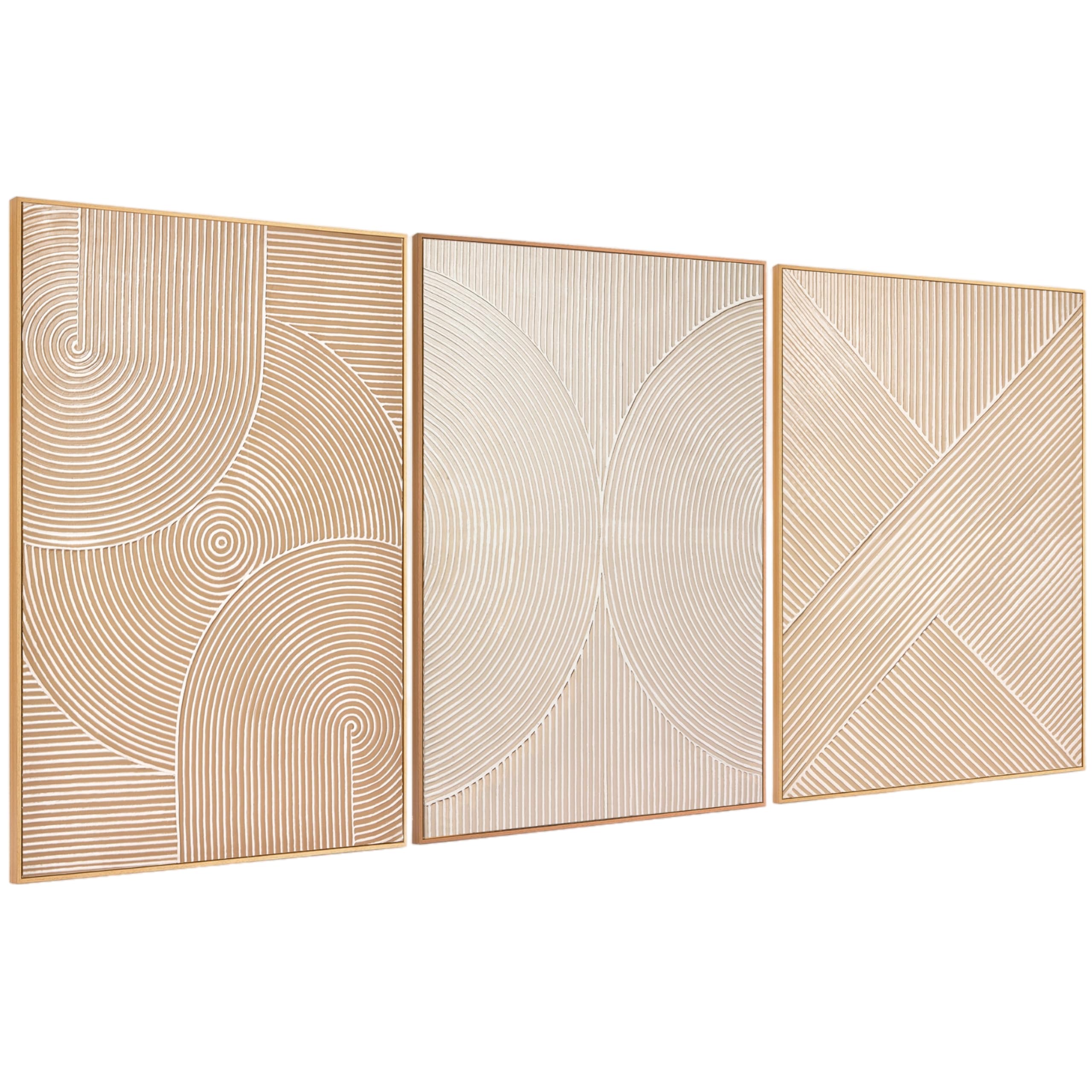 View 1 of ***ONLY ONE  OF  -24"x36"***

Zessonic Large Textured 3D Wall Art Neutral  Hand-Painted Abstract Canvas Framed Paintings Brown for Living Room, Bedroom - Modern Minimalist Neutral Boho Decor