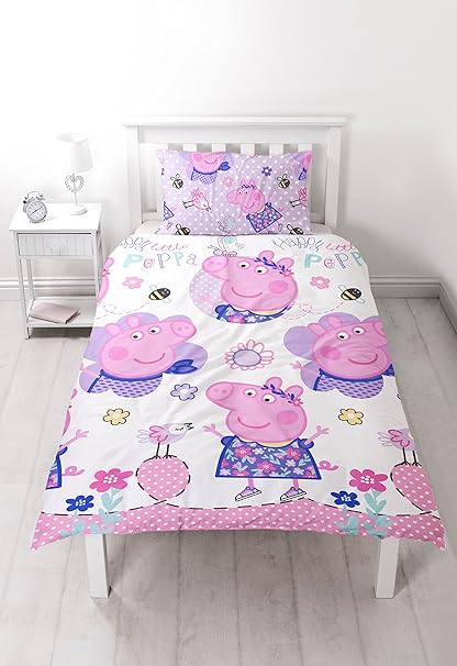 Peppa Pig Childrens Girls Official Happy Reversible Duvet Cover
