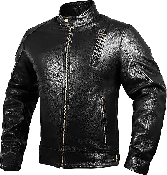 Mens Leather Motorcycle Jackets Black 