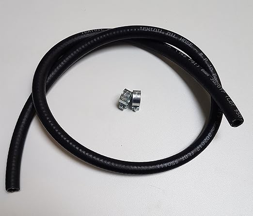 VE-Professional Benzinschlauch Ölschlauch Kraftstoffschlauch Dieselschlauch mit Schlauchschellen (ID 8mm x AD 14mm)