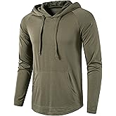 SIR7 Men's Gym Workout Active Long Sleeve Pullover Lightweight Hoodie Casual Hooded Sweatshirts