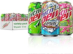 Mountain Dew Paquete variado de melón mayor de 3 sabores (Melón mayor, chispa (limonada de raspa) y rocío original), 12 onzas