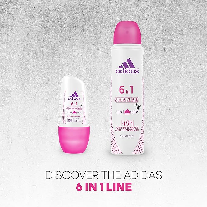 Desodorante 6 en 1 de Adidas Cool \u0026 Care Roll-on para mujer 1.7 oz: Beauty  - Amazon.com
