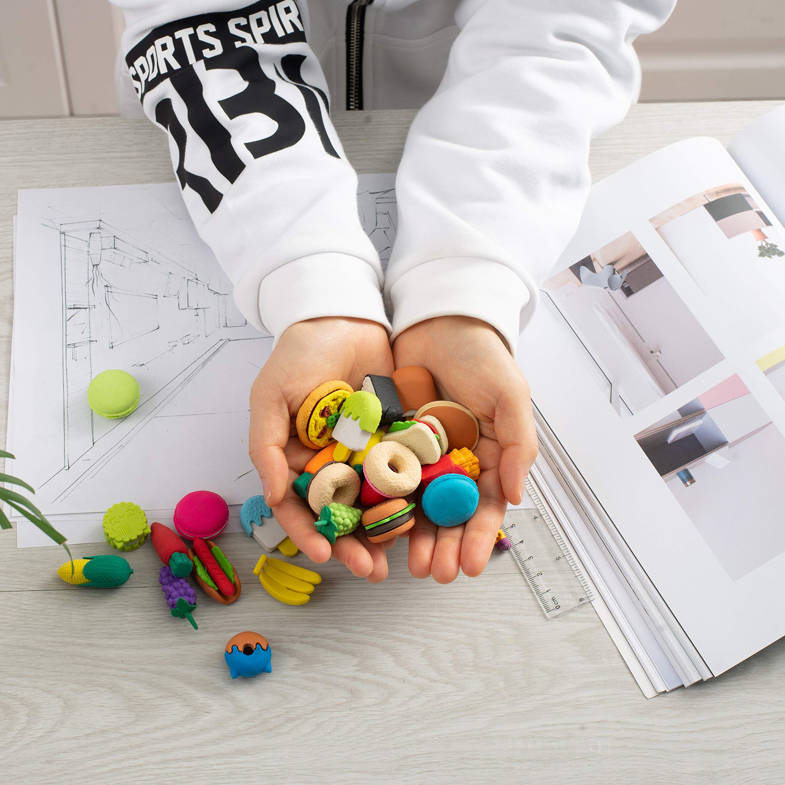 Mr. Pen- Mini Food Erasers for Kids, 30 pcs, 3D Mini Erasers for Kids, Non-Toxic & Safe for Children, No Smudge