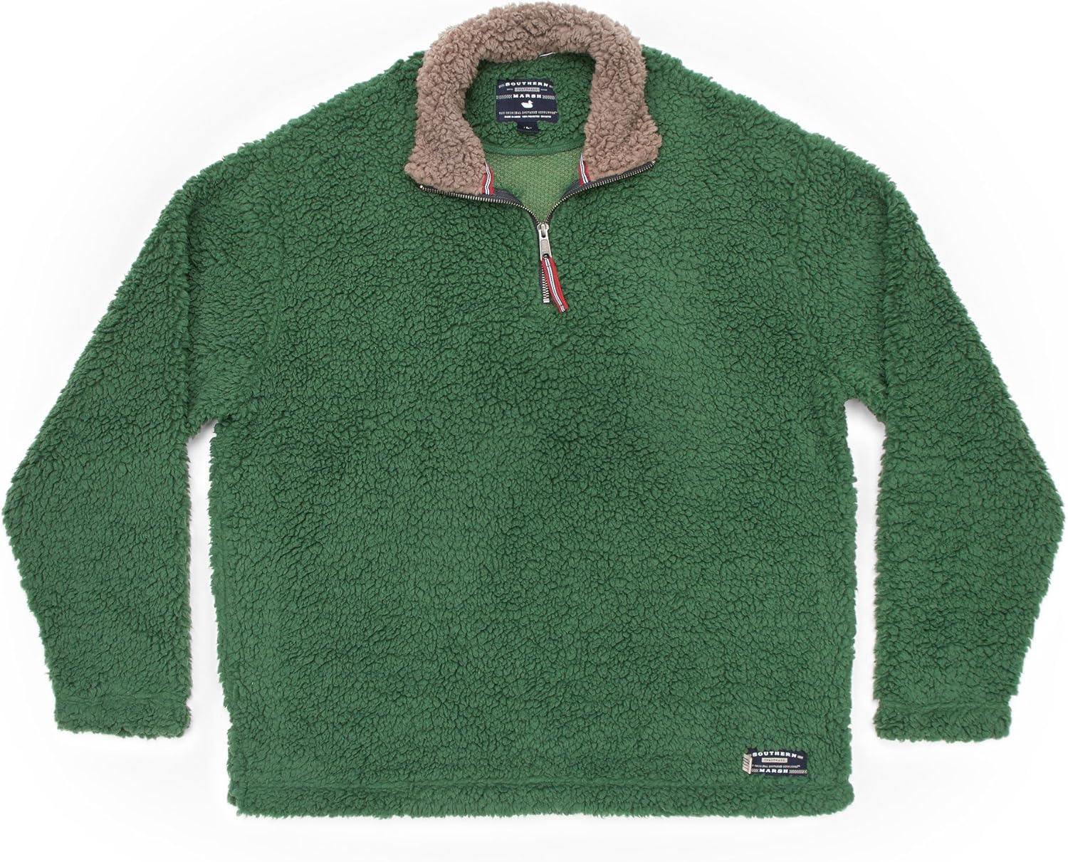 Southern Marsh Appalachian Pile Sherpa Pullover, Washed Dark Green, X-Small | Amazon.com