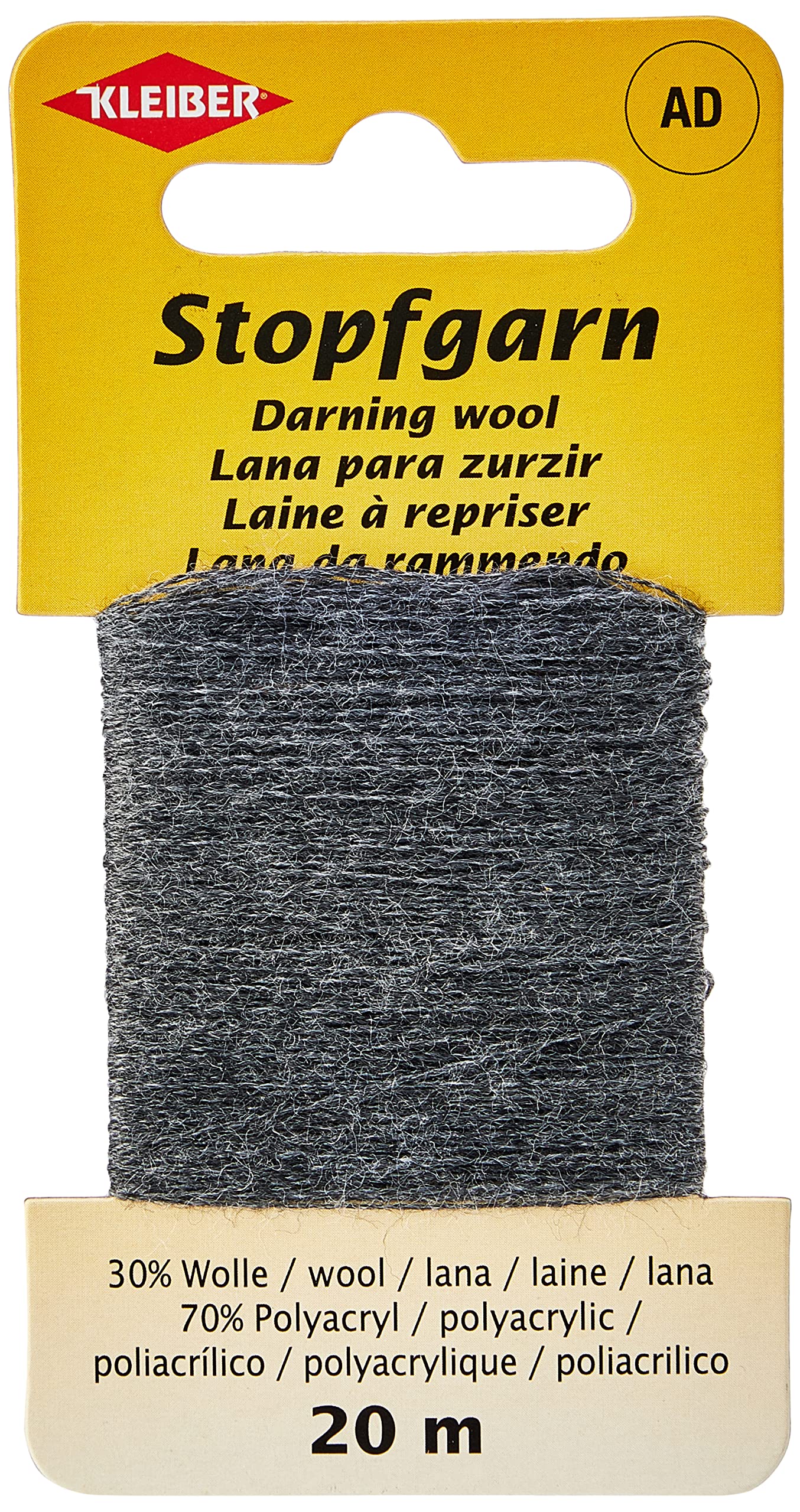 Kleiber 710-31 Darning Wool, Dark Grey