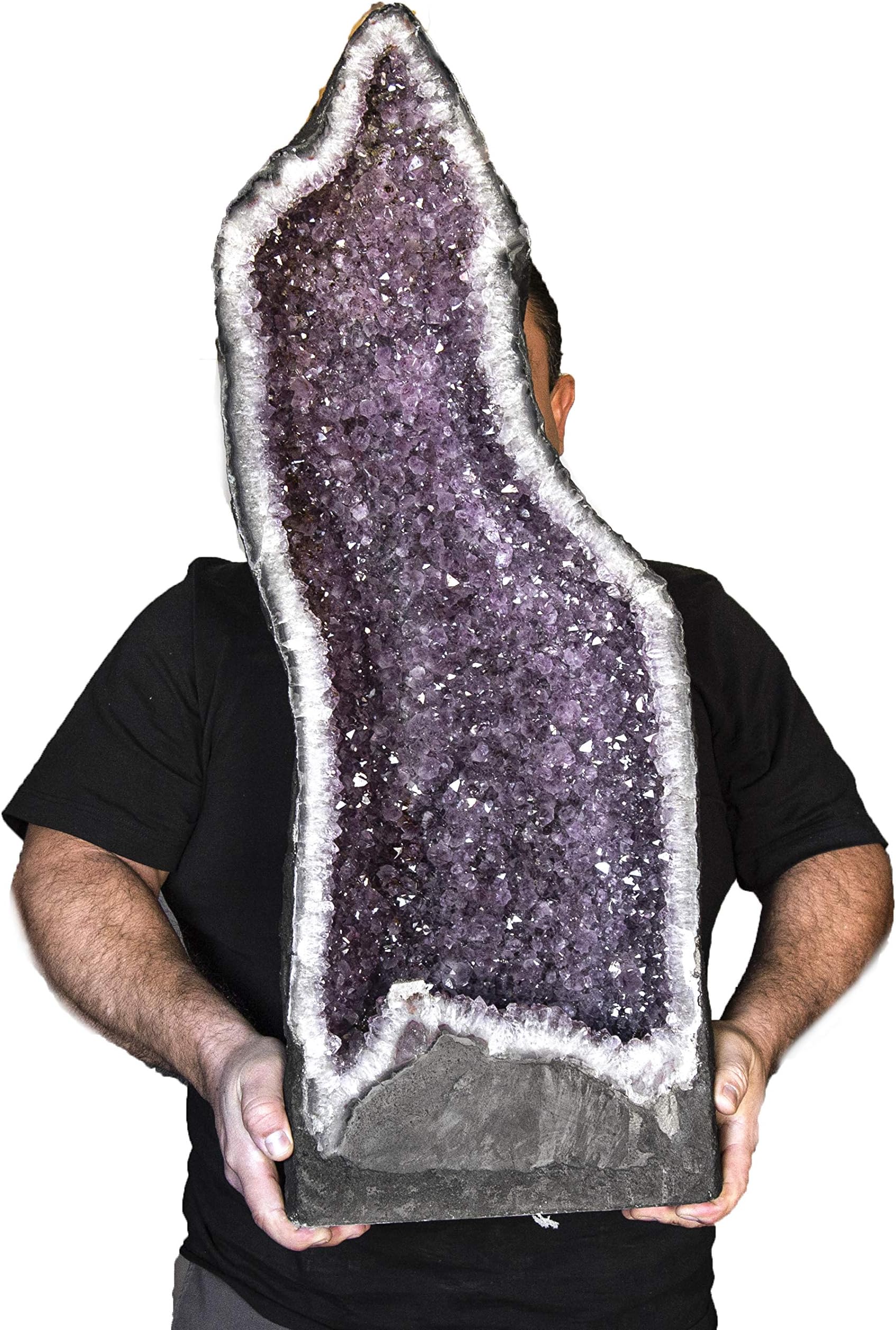 Beverly Oaks AAA Grade Large Amethyst Geode - Amethyst Crystal Cathedral Geode - Raw Amethyst Stone Geode - 76.91 lb Amazing Amethyst Cluster (AC-86)