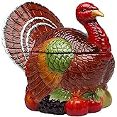 Cosmos Gifts Turkey Design Ceramic Cookie Jar, 10-3/8-Inch