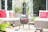 La Hacienda Leon Large Mesh Steel Chiminea 110cm Patio Heater Bronze view 2