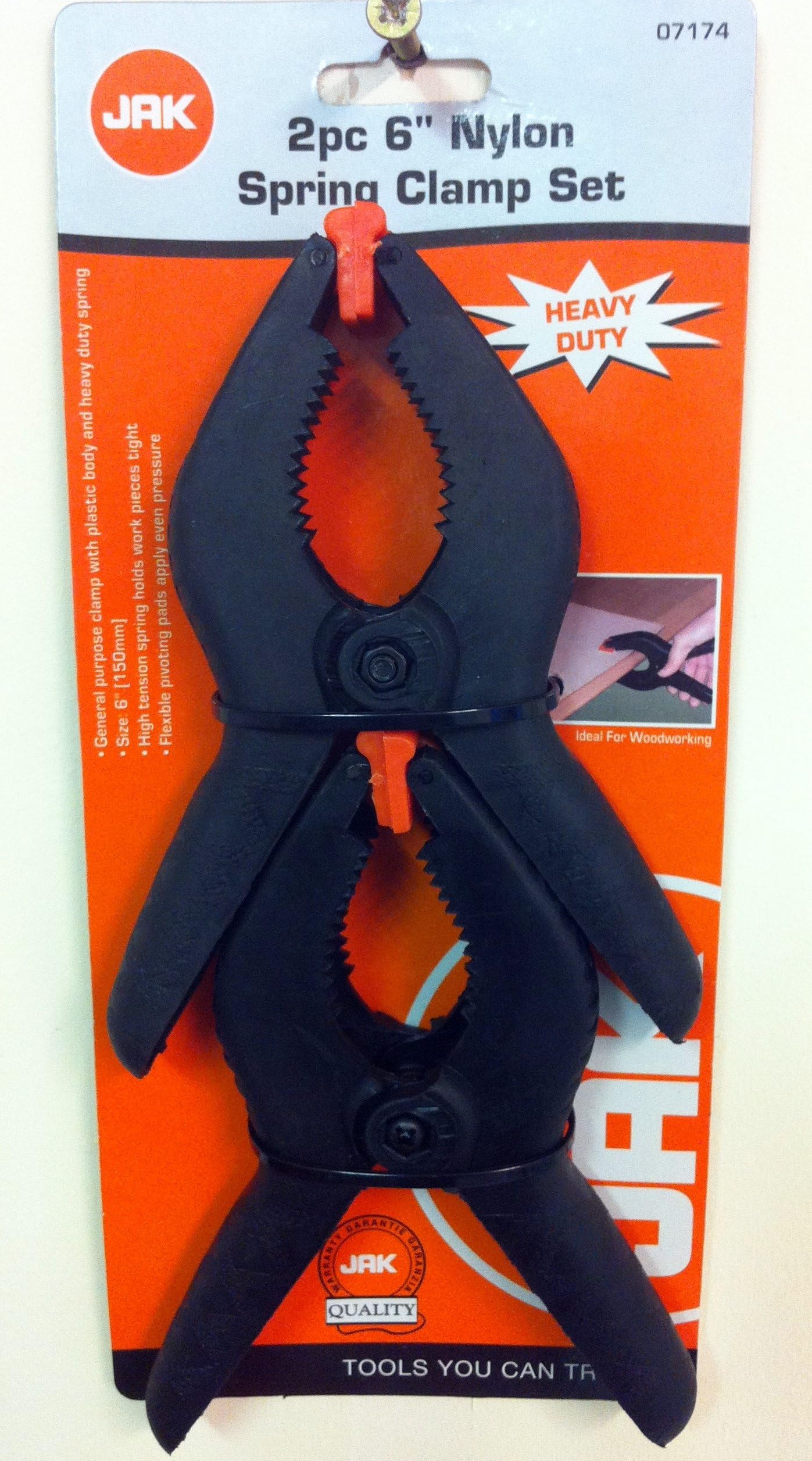 NYLON SPRING CLAMP SET OF 2. WOODWORK. WOOD. GENERAL PURPOSE. HEAVY DUTY. NEW.