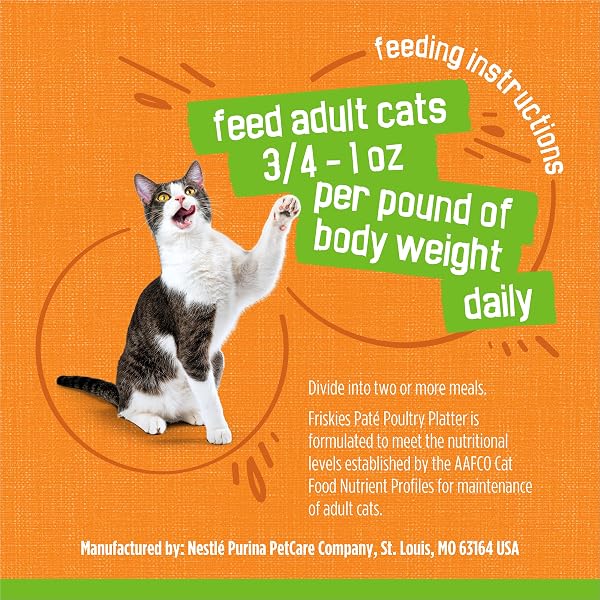 PURINA FRISKIES WET CAT FOOD PATE, POULTRY PLATTER – (PACK OF 24) 5.5 OZ. CANS