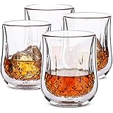 BTaT- Whiskey Glasses, Double Wall Glasses, Set of 4, Bourbon Glasses, Cocktail Glasses, Scotch Glasses, Old Fashioned Glass,