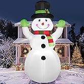 Joiedomi Christmas Inflatables Snowman Outdoor Decorations with Built-in LEDs, Xmas Blow Up Snow Man with Magic Hat for Christmas Holiday Party Outdoor Indoor Yard Garden Winter Decoration