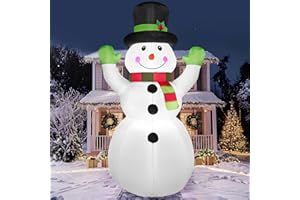 Joiedomi 6 FT Tall Christmas Inflatables Snowman Outdoor Decorations with Built-in LEDs, Xmas Blow Up Snow Man with Magic Hat for Christmas Holiday Party Outdoor Indoor Yard Garden Winter Decoration