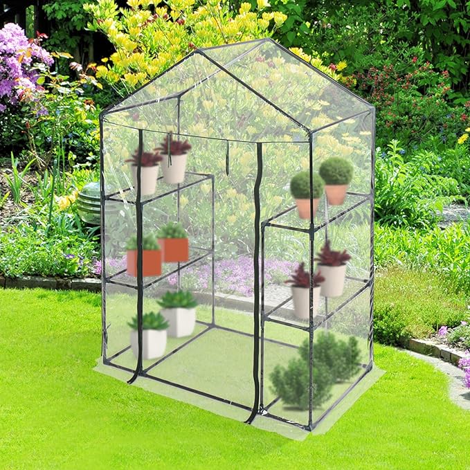 Jago WalkIn Greenhouse PVC Cover, AntiUV, 2.05 m² (143/142.5/197 cm