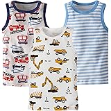 AQEACARMON Baby Boys' Tank Tops Dinosaur 3 Pack Tanks Set