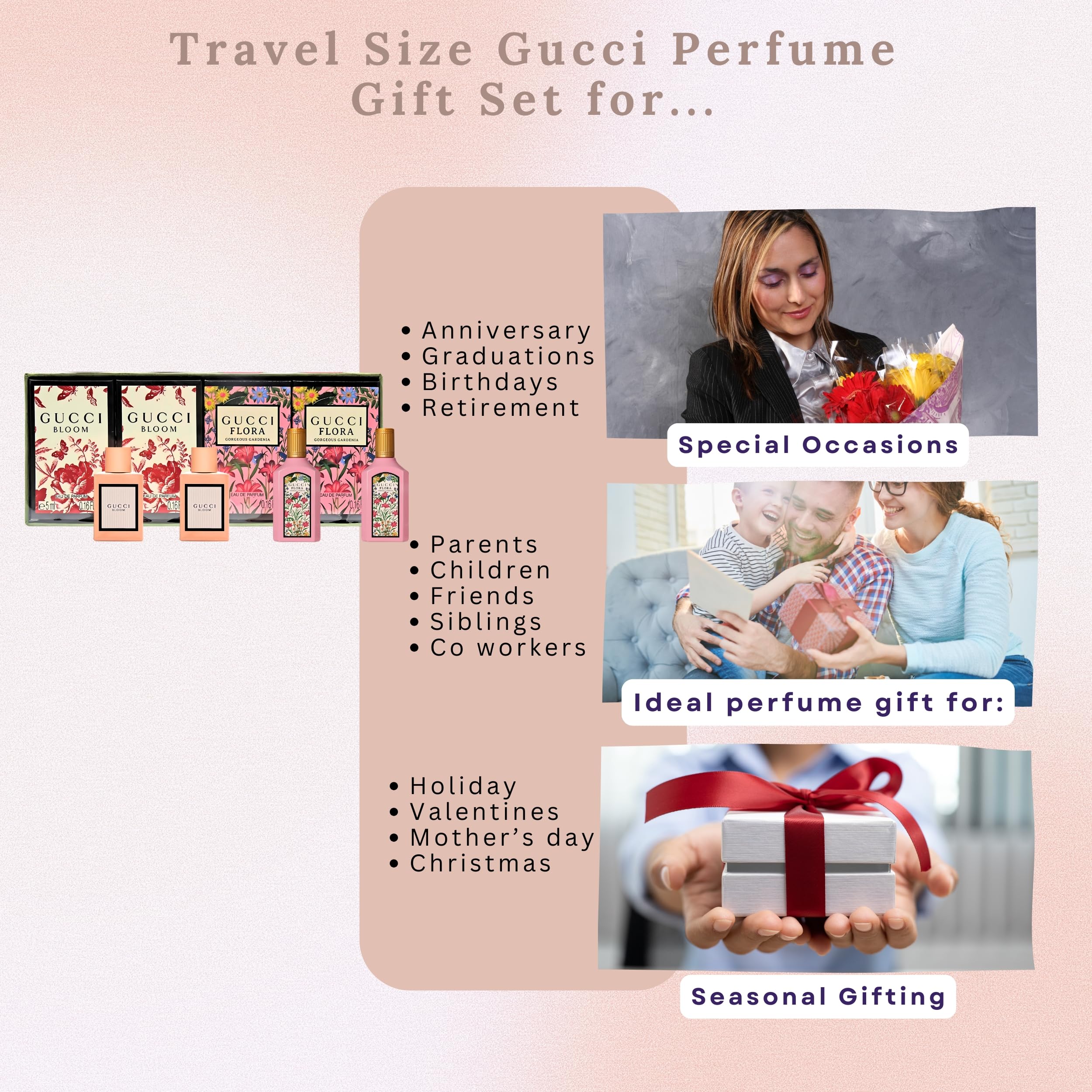 Gucci Perfume for Women Variety Fragrance Travel Splash Gift Set