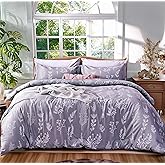 Kozyhvn Floral Comforter Set Queen Lavender, Cute Flower Bed in a Bag Queen Boho 7 Pieces, Soft Fluffy Bedding Sets with Comforter, Sheets, Pillowcases & Shams, All Season