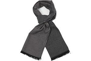 sy soul young Long Cotton Scarf for Men - Warm Fringe Plaid Scarves With Luxurious Gift Box