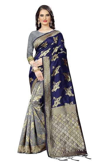 Titos Factory Womens Jacquard Woven Saree With Unstiched Blouse-6.3 MTR