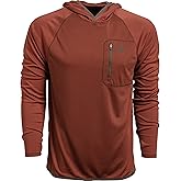 Vortex Men's Weekend Rucker Hooded Long Sleeve Shirts - Moisture Wicking, UPF Sun Protection, Stain Release Technology